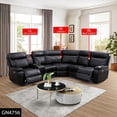 thumbnail image 7 of TAORUIFANG 3PCS SET Left Side Recliner Multifunctional Sofa Set Dark Breathable Semi PU Leather Living Room LED Lighting USB Charging Cup-Holder, 7 of 7