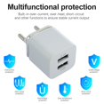 thumbnail image 3 of Dual USB Charger Wall Mount Phone Charger 5V1A Charger，Suitable For Ios, Android Smartphones, 3 of 5