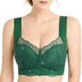thumbnail image 2 of Hontri Plus Size Wireless Sports Bra - Sexy Lace Yoga Bralette with Cooling Fabric, Full Coverage Support for Large Bust (1PC) (Green | 3XL), 2 of 9