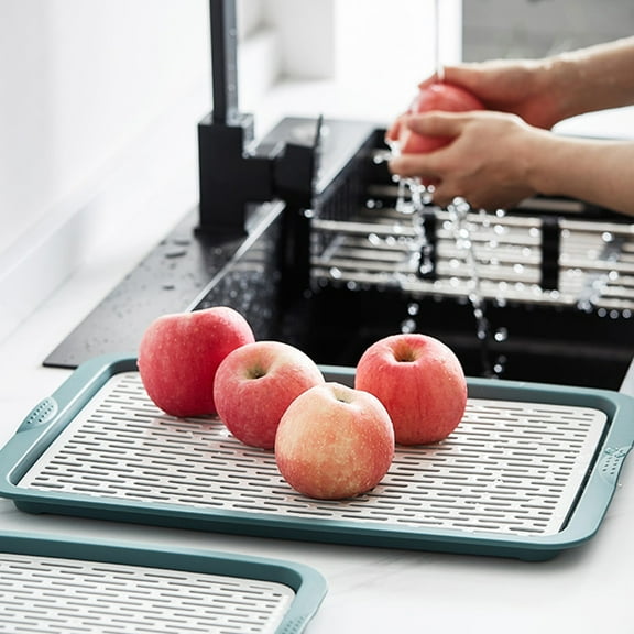 Toyandona 1Pc Snack Holder and Draining Tray with Double Layer Design in Green Plastic