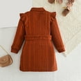 thumbnail image 5 of Baby Days YLSDY Fashion Girls Sweater Dresses Kint Turtleneck Dress Long Sleeve Ruffle Dress Casual Dresses with Belts Spring Winter Clothes Brown 100 (2 Years), 5 of 9