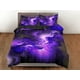 thumbnail image 3 of Nebula Galaxy Purple Bedding, 3D Outer Space Bed Set Full, Cosmic Duvet, 3 of 4