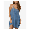 O'Neill Juniors' Waimea Embroidered Halter Dress Cover-Up, Blue, Small