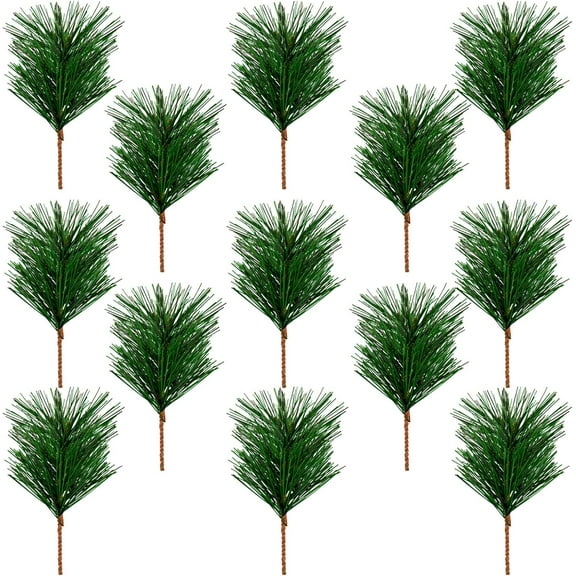 30PCS Artificial Pine Needles Branches Fake Greenery Pine Picks for Christmas Garland Wreath Embellishing Home Holiday Garden Decoration
