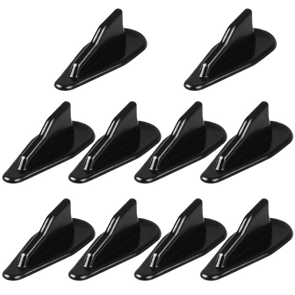 OUNONA 10Pcs Black ABS Car Fin Shark Style Universal Vehicle Roof Decor Empennage