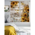 thumbnail image 3 of Farmhouse Sunflower Sheer Curtains 63 Inch Length 2 Panels Set Window Treatments, Vintage Daisy Butterflies Rustic Wood Rod Pocket Semi Curtains for Living Room/Bedroom/Kitchen Décor, 104"W x 63"L, 3 of 7