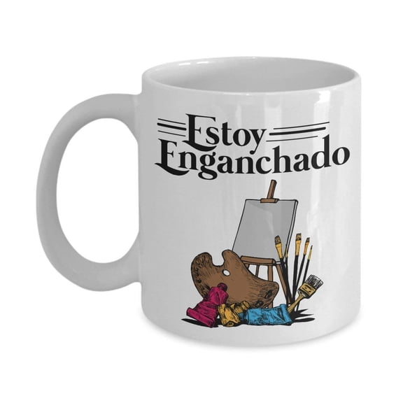 Vintage Estoy Enganchado Painting Mexican Style Painters' Palette Coffee & Tea Gift Mug Stuff For Spanish Speaking Hispanic Men & Women