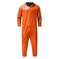 thumbnail image 4 of Womens One Piece Jumpsuits Zip-Up Pajamas Casual Hooded Onesies Long Sleeve Jogger Playsuits Loungewear with Pockets Orange, M, 4 of 7