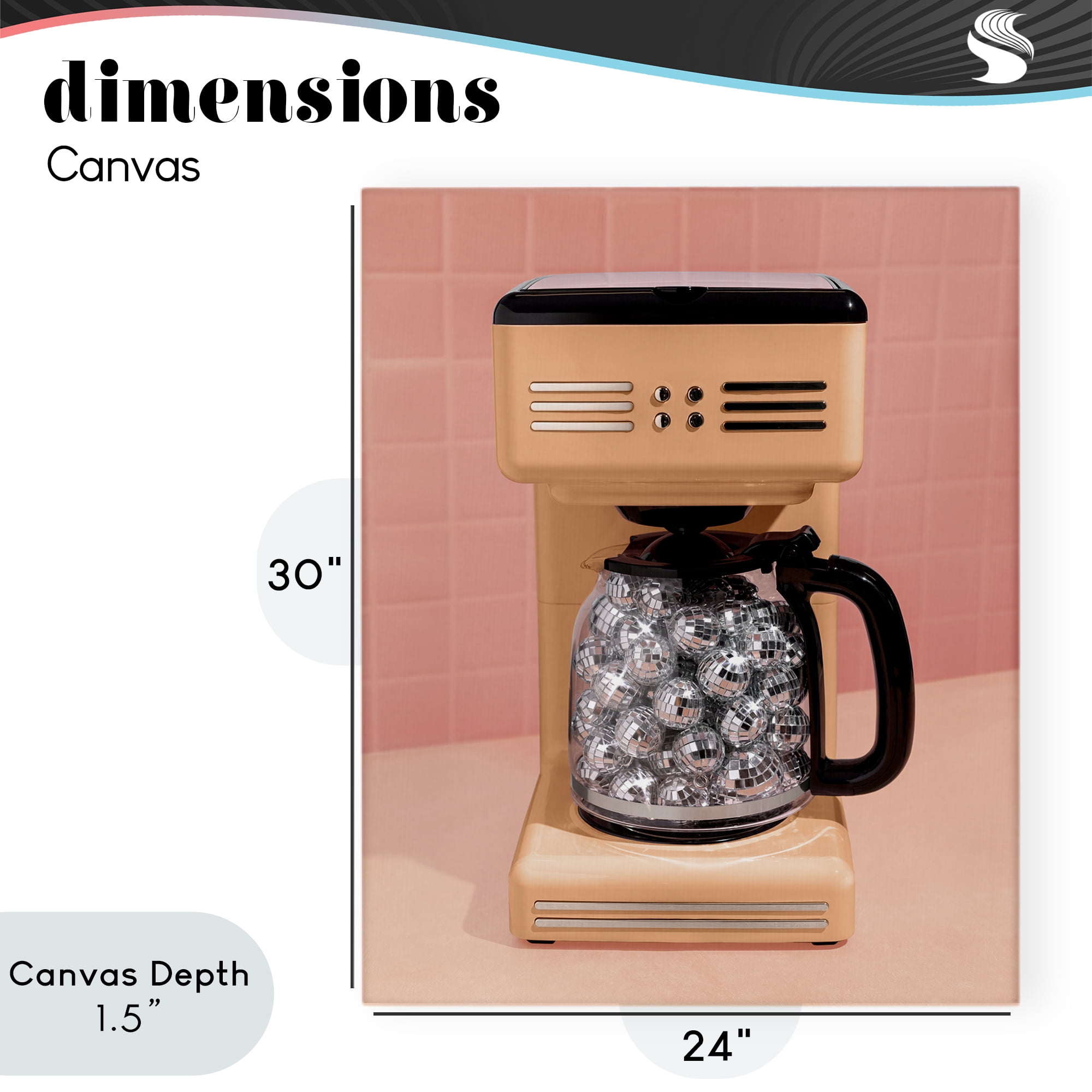 Stupell Industries Disco Coffee Maker over Orange Canvas Wall Art, design by LISH Creative