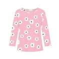 thumbnail image 5 of Abcomgle Girls Long Sleeve Tops 10-12 Casual Daisy Flower Print Crewneck Tee for Girls Fall Basic Girls Tops Loose Blouses for Girls 7-8 Years,Pink, 5 of 6