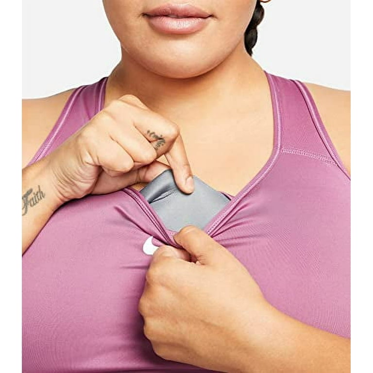 Nike Dri-FIT Swoosh Women's Medium-Support Padded Sports Bra Plus Size  Pink/White 2X DH3384-507