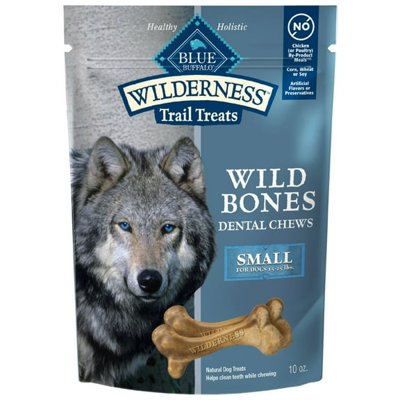 Blue Buffalo Wilderness Wild Bones Dental Chews Dog Treats, Small, 10-oz Bag