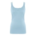 thumbnail image 5 of Tank Top For Women Summer Casual Solid Color V Neck Vest Camisole Tshirt Top Blue S, 5 of 6