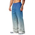 thumbnail image 4 of LTTVQM Men's Casual Outdoor Pants Outdoor Recreation Ombre Fade Adjustable Drawstring Waist Multi Pocket Outdoor Fishing Full Length Pants Blue L, 4 of 7