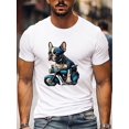 thumbnail image 1 of Dog On A Motorcycle Print Tee Shirt, Tees For Men, Casual Short Sleeve T-shirt For Summer, Casual Sporty Tee, Summer Gifts, 1 of 7