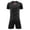 Black, variant on Virmaxy Color Block V-Neck Football Uniform Short Sleeve Breathable Soccer Jersey and Shorts for Casual Wear and Sports Activities for 3-13Y