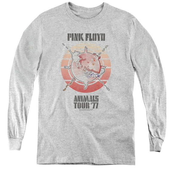 Pink Floyd Animals Tour 77 Youth Long Sleeve T-Shirt Tee Athletic Heather