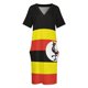 thumbnail image 4 of Vestido de verano con falda y bolsillos sueltos con la bandera de Uganda para mujer, 4 of 7