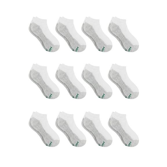 Hanes Boys Socks, 12 Pack No Show Cushion, Sizes S - L
