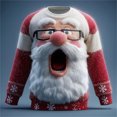 thumbnail image 2 of IWRICH Santa Christmas Sweatshirts for Men 2025 Funny Christmas Pullover Tops Crewneck 3D Printed Xmas Holiday Clothes for Couple Red L, 2 of 4