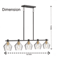 thumbnail image 6 of LIGHTINN Pendant Light Kitchen Island Adjustable Hanging Ceiling Light Modern Clear Glass Linear Home Decor 5-Light Fixture, 6 of 9