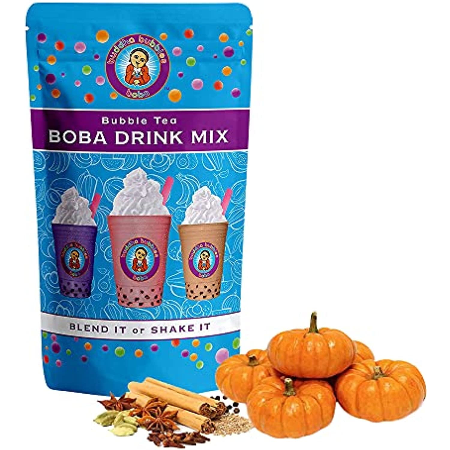 Pumpkin Spice Boba / Bubble Tea Drink Mix Powder By Buddha Bubbles Boba 1 Kilo (2.2 Pounds) | (1000 Grams)