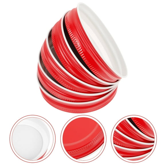 OUNONA 12 Pcs Canning Jar Tops Jar Lids 7.00X7.00X1.50CM Red
