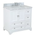 thumbnail image 2 of Madison 36" Bathroom Vanity with White Cabinet and Carrara Marble Top, 2 of 7