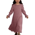 thumbnail image 2 of Huanglei Elegant Girls Dress With Floral Lace Hem And Round Neck Pure Color Party Gown For And Celebrations Short Dress, 2 of 4