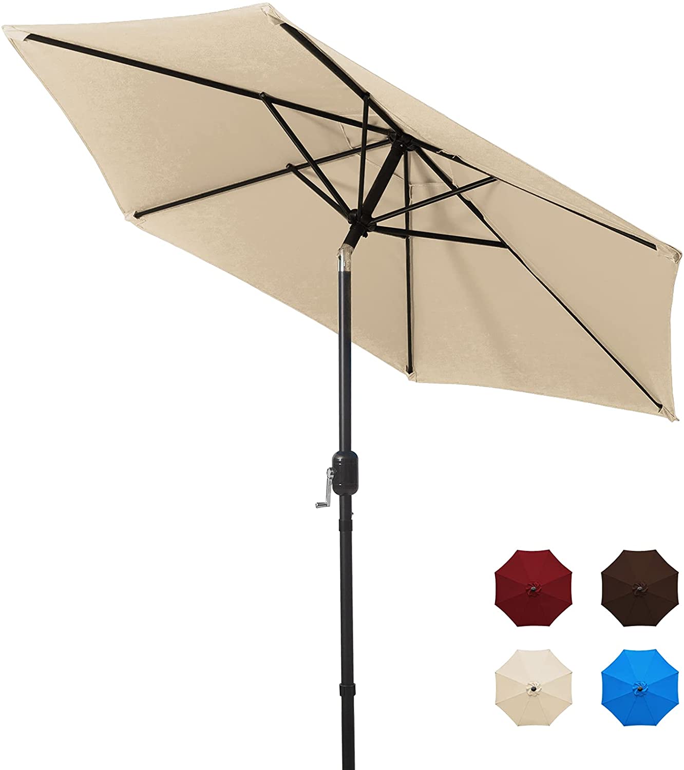 7.5 Ft Patio Umbrella Outdoor Garden Table Umbrella with Push Button