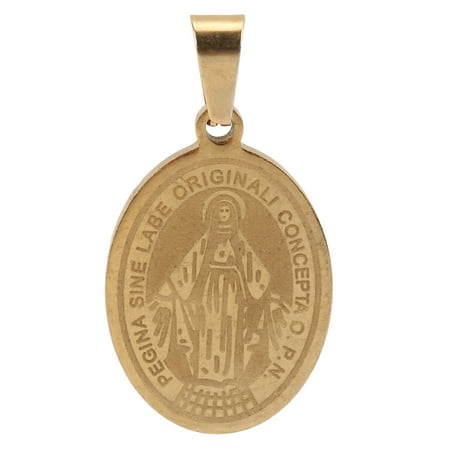 Amulet Pendant Necklace Carving Golden Catholic Medal Easy Maintain Detail Design For...