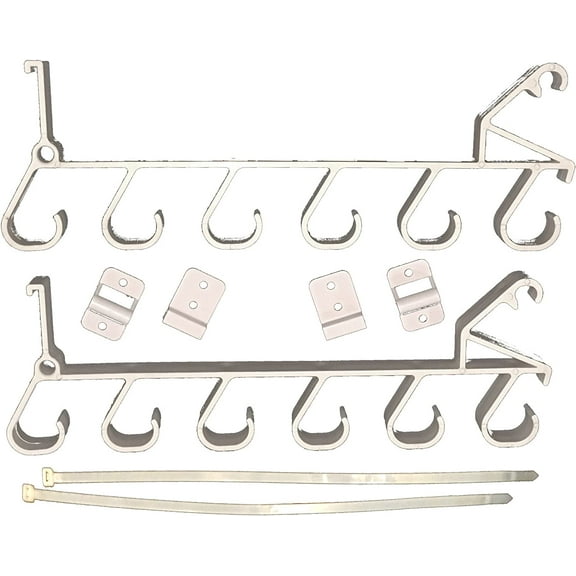 Garage Door Storage Rack with Hooks for Fishing Rods, Kayak Paddles & Light Garden Tools