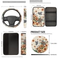 thumbnail image 5 of Uorisanigo Butterfly Boho Flower 18 Pcs Auto Accessories, Full Set Car Seat Cover+Steering Wheel Covers+Seat Belt Pads+Center Console Cover+Headrest Covers+Shift Knob & Handbrake Covers+Coasters, 5 of 7