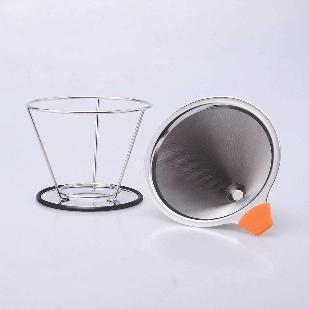 Reusable Doublelayer Stainless Steel Pour Over Coffee Filter Funnel