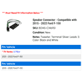 thumbnail image 2 of Speaker Connector - Compatible with 2015 - 2022 Ford F-150 2016 2017 2018 2019 2020 2021, 2 of 2