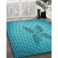 thumbnail image 2 of Ahgly Company Indoor Square Patterned Dark Cyan Green Area Rugs, 8' Square, 2 of 6