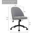 thumbnail image 2 of DUHOME Linen Home Office Swivel Upholstered Chair Rolling Computer Adjustable Vanity Chair, 2 of 16