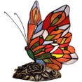 thumbnail image 1 of Bieye L10043 Butterfly Tiffany Style Stained Glass Accent Table Lamp (Multi-Colored F), 1 of 5