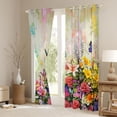 thumbnail image 4 of Homewish Spring Garden Flower Black Out Curtains, Rustic Rose Floral Curtains Pack of 2 (42x63 Each), Dreamy Butterfly Bedroom Curtains, Curtains and Drapes Bedroom Decor, 4 of 7