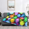 thumbnail image 2 of Balery Colorful Easter Eggs1 Manta de Franela con Dibujo, Lujo Ultra Suave y Cálido, Antipelusa y Resistente a las Arrugas para Cama, Sofá, Camping -80"x60", 2 of 6