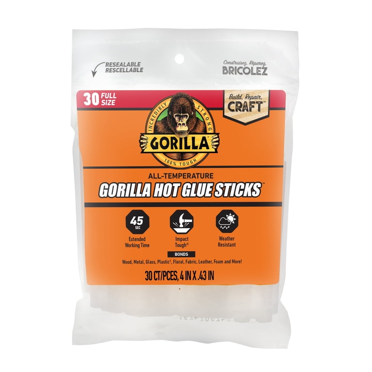 Hot Glue Sticks, Dual Temp, Clear, 30-Pack photo 1