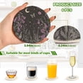 thumbnail image 2 of Yayeee 6 PCS Drink Coasters with Holder Set Woven Absorbent Round Tabletop Hot Pad, Gothic Floral Print, 2 of 7