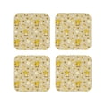 thumbnail image 2 of Kll Square Drink Coasters Set Of 4,Pu Leather Absorbent Coasters Set Decorative Coffee Cup Coasters Housewarming Gift For Home Decor-Cute Bee Gnomes, 2 of 9