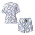 thumbnail image 2 of Yiaed Rabbit And Floral Print Short Sleeve Pajama Sets for Women Casual Crew Neck 2 Piece Lounge Sets Women's Short-Sleeved Pajama-X-Large, 2 of 5
