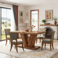 thumbnail image 5 of Fnova 47.24" Rectangular Farmhouse Dining Table, Wood Coffee Table for 4 People, Modern Kitchen Table for Dining Room, Brown (Chairs Not Included), 5 of 17