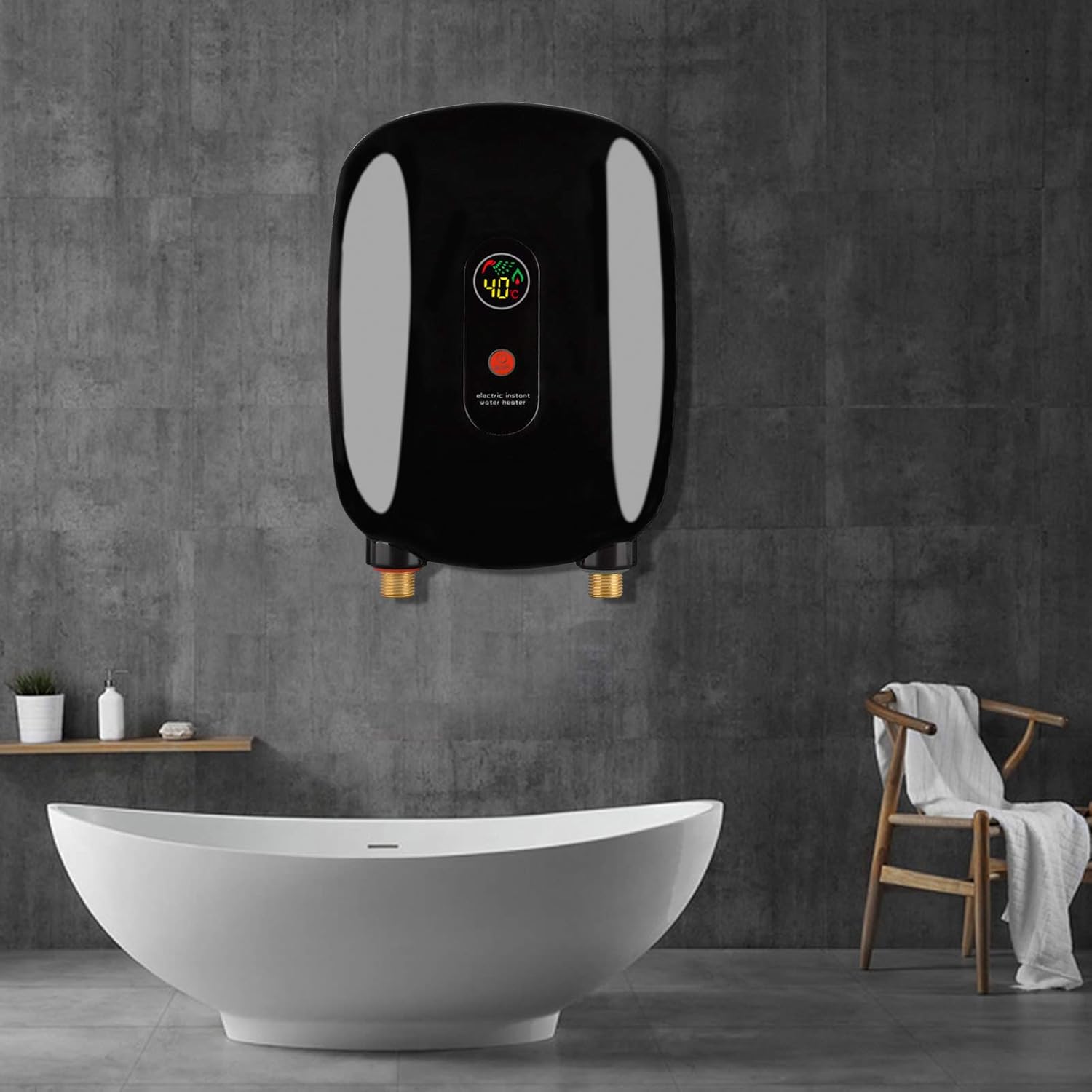 Miumaeov Electric Tankless Water Heater, 110V 3000W Mini Electric Tankless Instant Hot Water Heater Instant Electric Water Heater
