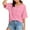 Pink, variant on MIUOWANP Womens Half Sleeve Casual Shirt Women's 3/4 Casual Knit Top With Three-quarter Sleeve Patchwork Buttons Army Green L