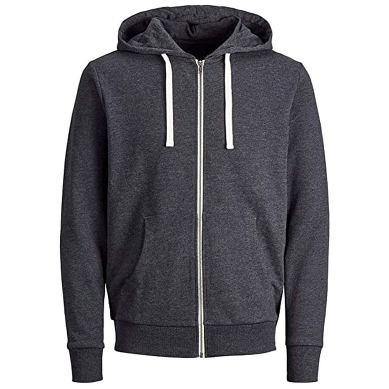 Office Approved POROPL Solid Hoodies Zipper Sweatshirt Jacket Graphic Hoodies for Men Zip Up Clearance Dark Gray Size S