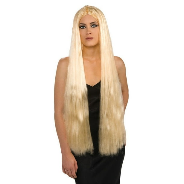 Femmes Longue Droite Blonde Perruque Cosplay Halloween Costume Accessoire 36" Nouveau