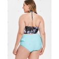 thumbnail image 4 of Tie Front Plus Size Impreso Tankini Set Rosegal Tankinis, 4 of 5
